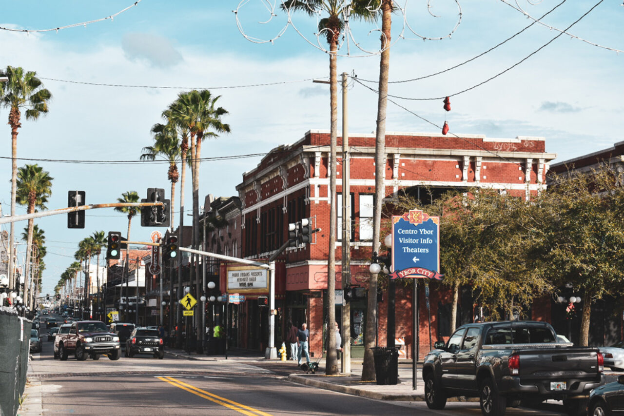 Small intersection near our hotel in Ybor City, Florida