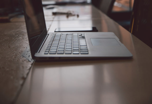 Artistic image of a laptop keyboard at our hotel near Ybor City, Tampa